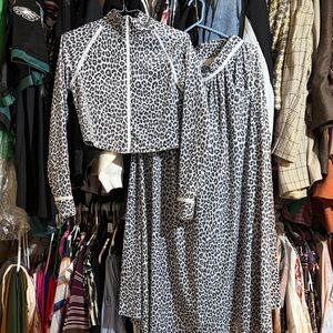 Velour cropped jacket and maxi skirt set new